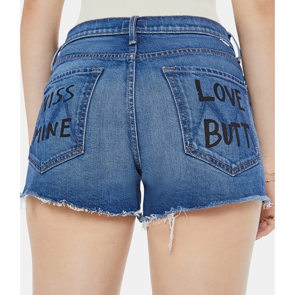 NWT Mother The Dodger Frayed Denim Shorts